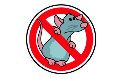 Ratte mit Stoppschild (Grafik: ZKE)