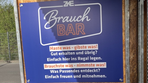 ZKE Brauch-Bar im Wertstoffzentrum Wiesenstraße, Foto: ZKE