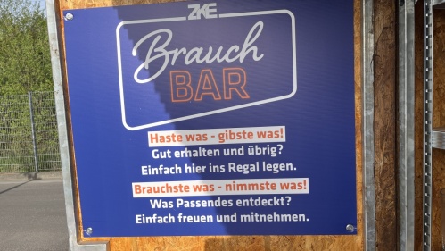 ZKE Brauch-Bar im Wertstoffzentrum Wiesenstraße, Foto: ZKE